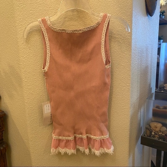 NWT~KENAR Women Light Pink Lace Tank Top Size Small - Picture 2 of 6